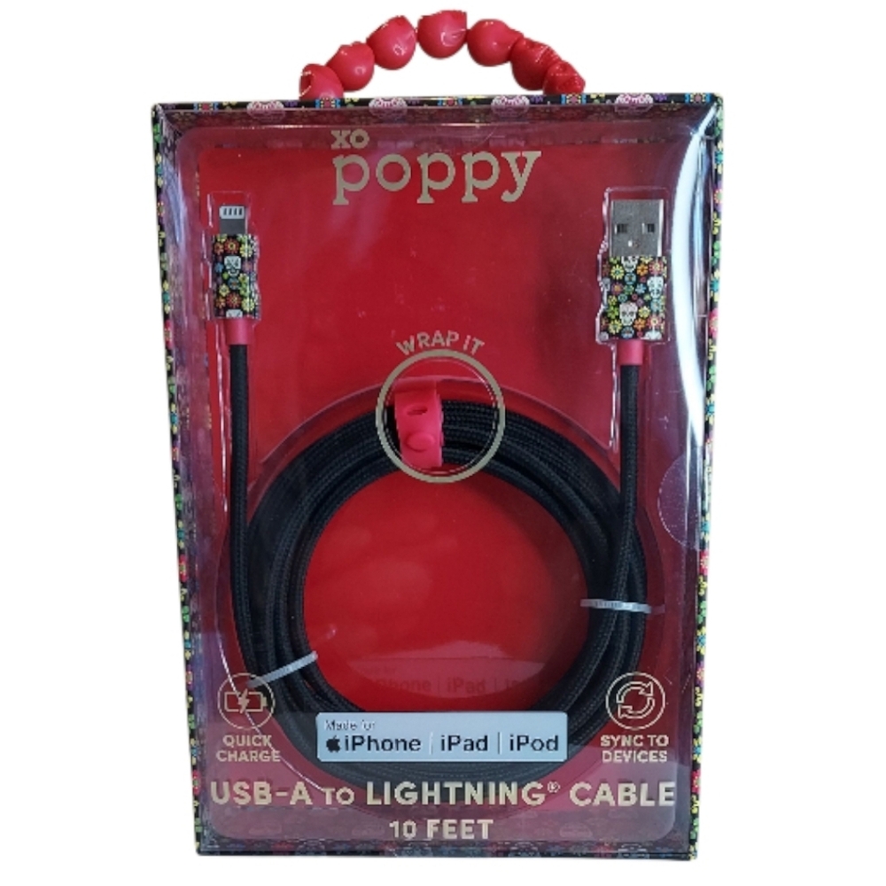 Power Bank And Power Cord Set XO Poppy Day Of The Dead Sugar Skull & Flowers NWT - Picture 5 of 7